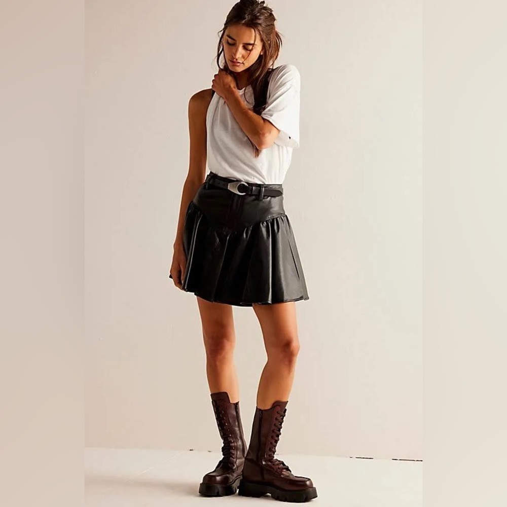 We The Free No Reservations Faux Leather Skirt